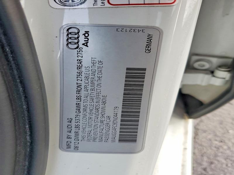 Продаж на аукціоні авто 2013 Audi A6, vin: WAUGGAFC9DN044179, номер лоту: 63353886
