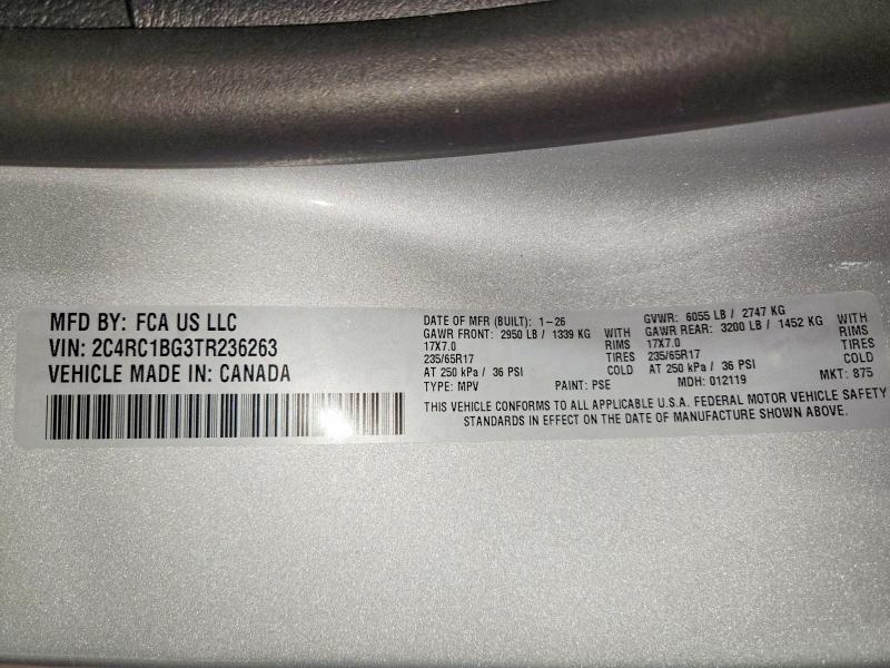 Aukcja sprzedaży 2026 Chrysler Pacifica, vin: 2C4RC1BG3TR236263, numer aukcji: 65860796