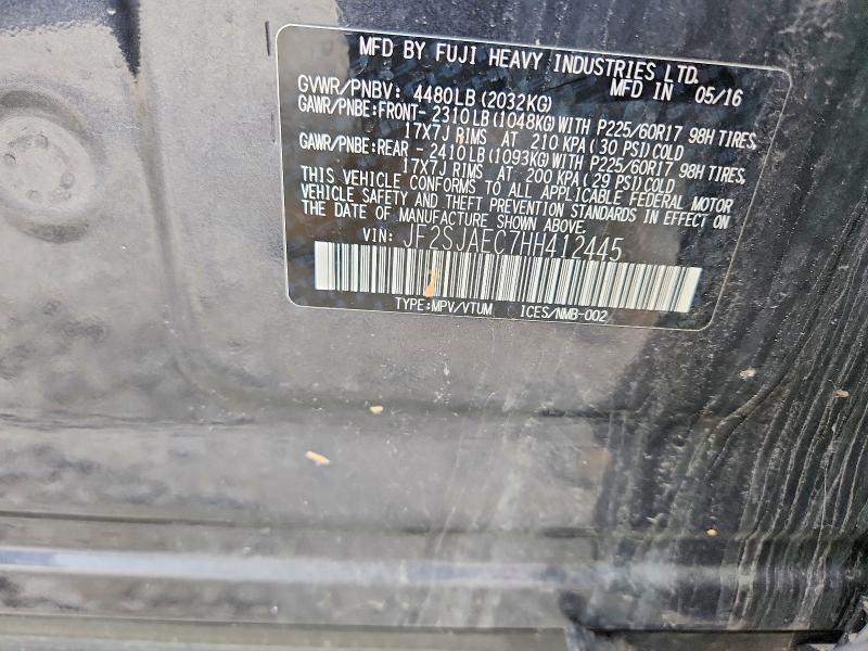 65040626 :رقم المزاد ، JF2SJAEC7HH412445 vin ، 2017 Subaru Forester مزاد بيع