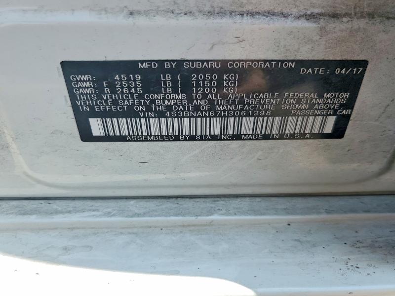 Продаж на аукціоні авто 2017 Subaru Legacy, vin: 4S3BNAN67H3061398, номер лоту: 65043666