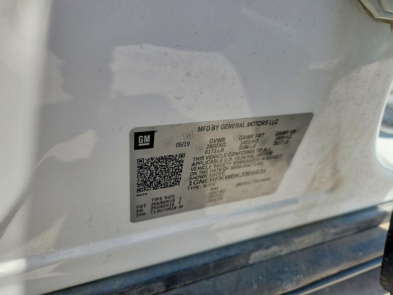 64732286 :رقم المزاد ، 1GNERFKW0KJ305535 vin ، 2019 Chevrolet Traverse مزاد بيع