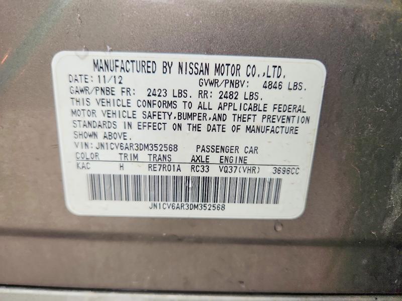 Продаж на аукціоні авто 2013 Infiniti G37 Sedan, vin: JN1CV6AR3DM352568, номер лоту: 64390666