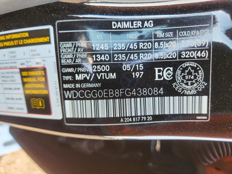 Продаж на аукціоні авто 2015 Mercedes-benz Glk, vin: WDCGG0EB8FG438084, номер лоту: 64077226