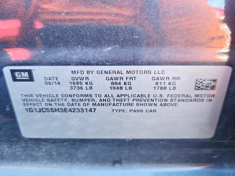 Продаж на аукціоні авто 2014 Chevrolet Sonic, vin: 1G1JC5SH3E4233147, номер лоту: 65786976