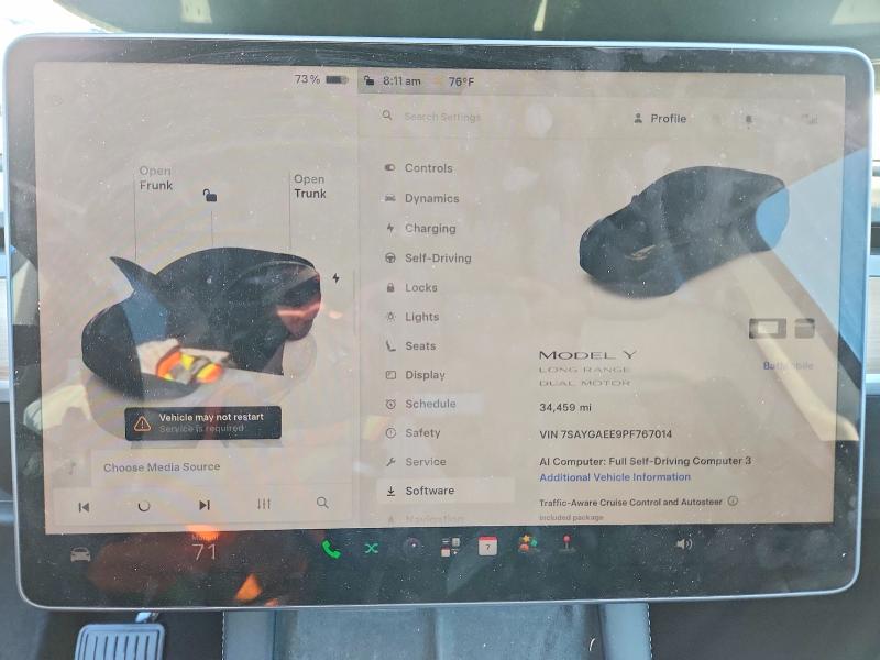 63913086 :رقم المزاد ، 7SAYGAEE9PF767014 vin ، 2023 Tesla Model Y مزاد بيع