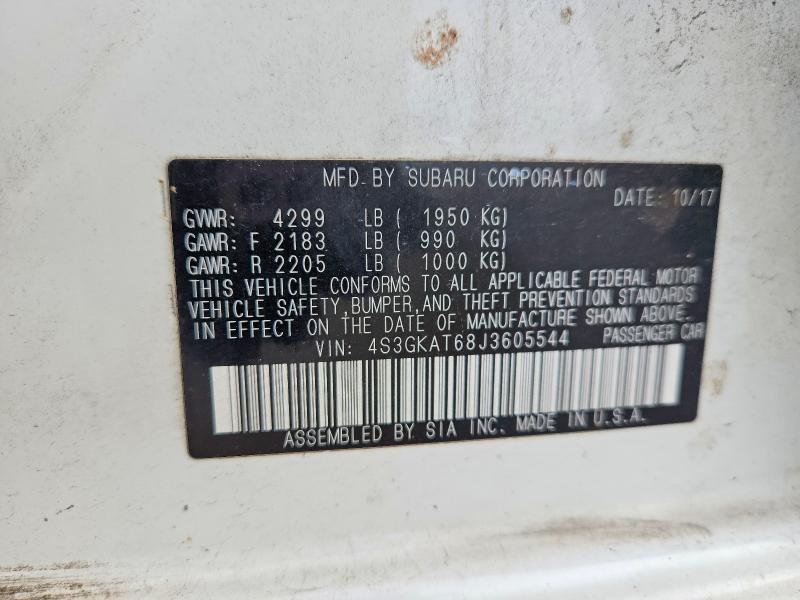 Продажа на аукционе авто 2018 Subaru Impreza, vin: 4S3GKAT68J3605544, номер лота: 65998066