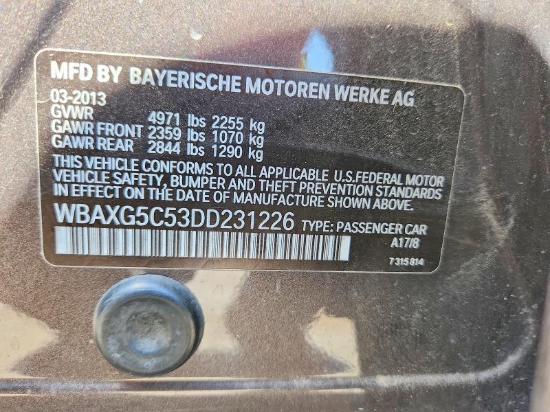Продажа на аукционе авто 2013 Bmw 528, vin: WBAXG5C53DD231226, номер лота: 65644346
