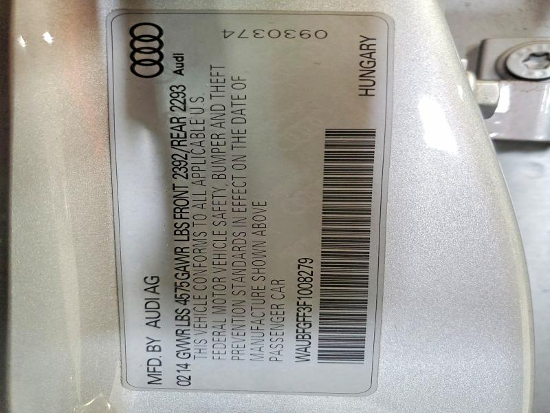 Продажа на аукционе авто 2015 Audi A3, vin: WAUBFGFF3F1008279, номер лота: 63255496