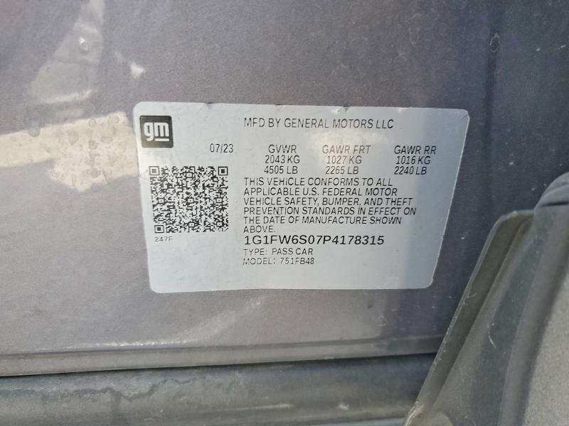 Продаж на аукціоні авто 2023 Chevrolet Bolt Ev, vin: 1G1FW6S07P4178315, номер лоту: 65843816