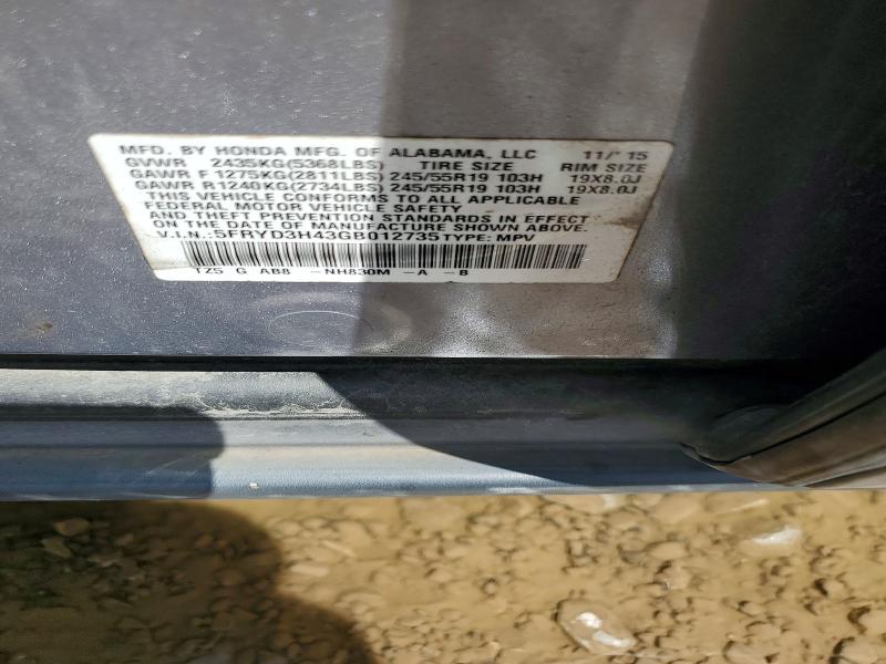 Aukcja sprzedaży 2016 Acura Mdx, vin: 5FRYD3H43GB012735, numer aukcji: 65187236