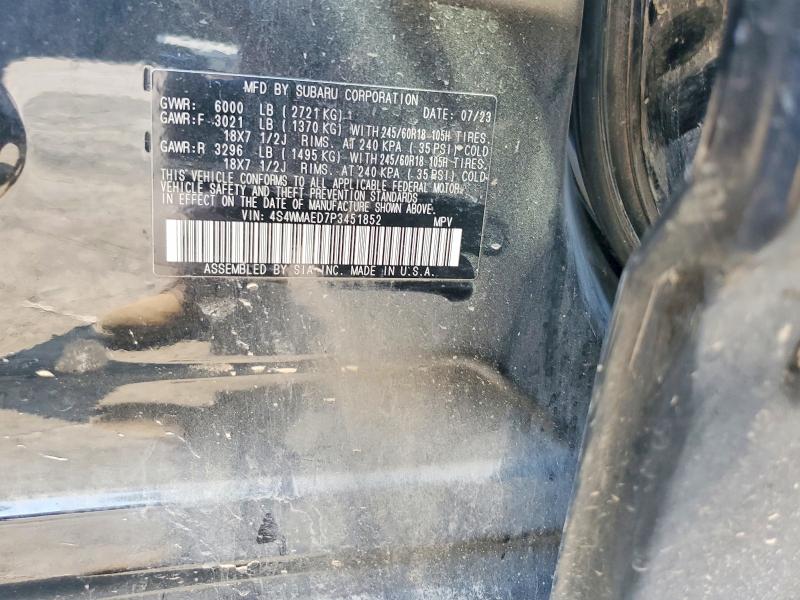 2023 Subaru Ascent მანქანა იყიდება აუქციონზე, vin: 4S4WMAED7P3451852, აუქციონის ნომერი: 66198966