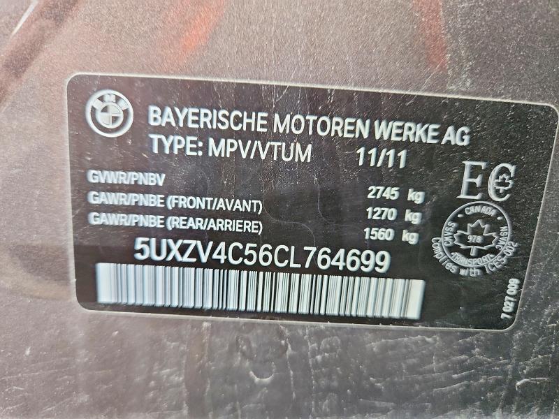 Продажа на аукционе авто 2012 Bmw X5, vin: 5UXZV4C56CL764699, номер лота: 76295325