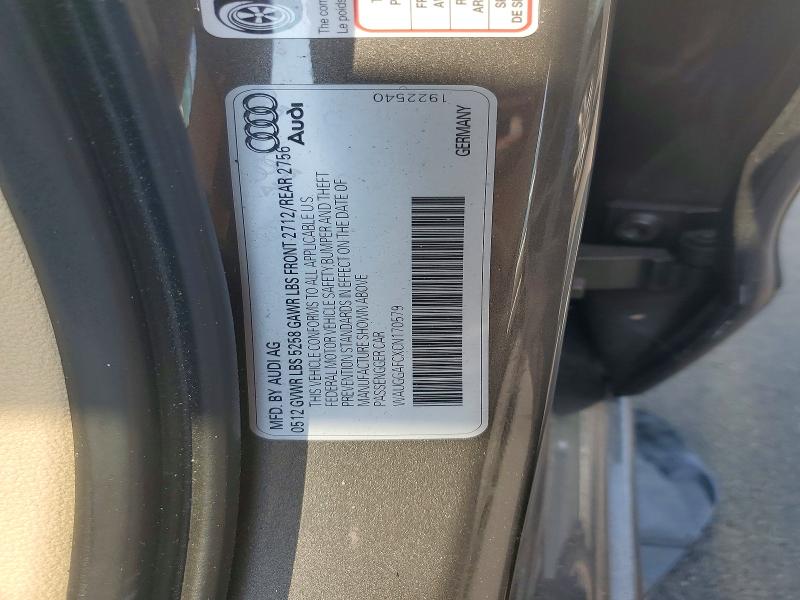 Продажа на аукционе авто 2012 Audi A6, vin: WAUGGAFCXCN170579, номер лота: 64264976