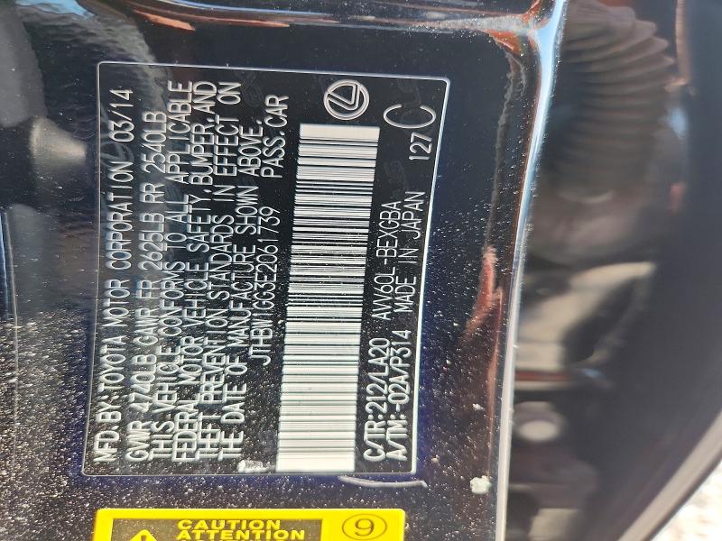 Aukcja sprzedaży 2014 Lexus Es, vin: JTHBW1GG3E2061739, numer aukcji: 64794316