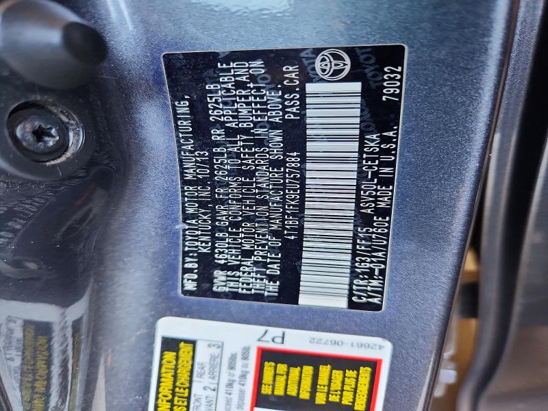 Продажа на аукционе авто 2014 Toyota Camry, vin: 4T1BF1FK9EU757884, номер лота: 66592146