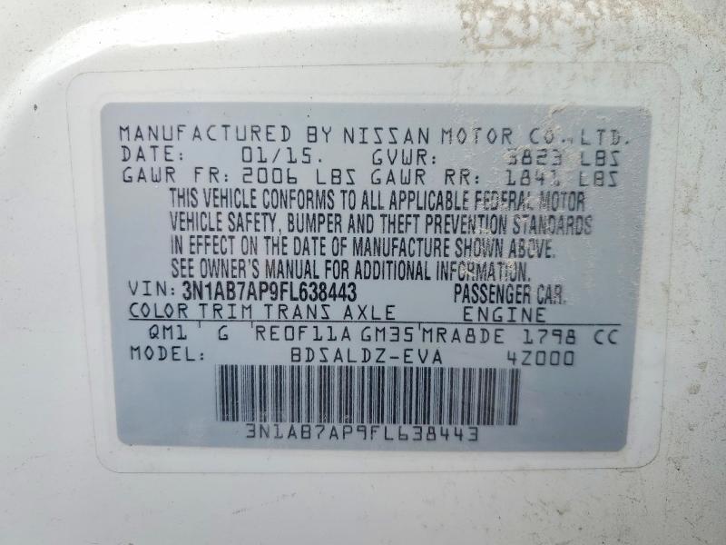 Aukcja sprzedaży 2015 Nissan Sentra, vin: 3N1AB7AP9FL638443, numer aukcji: 63371616