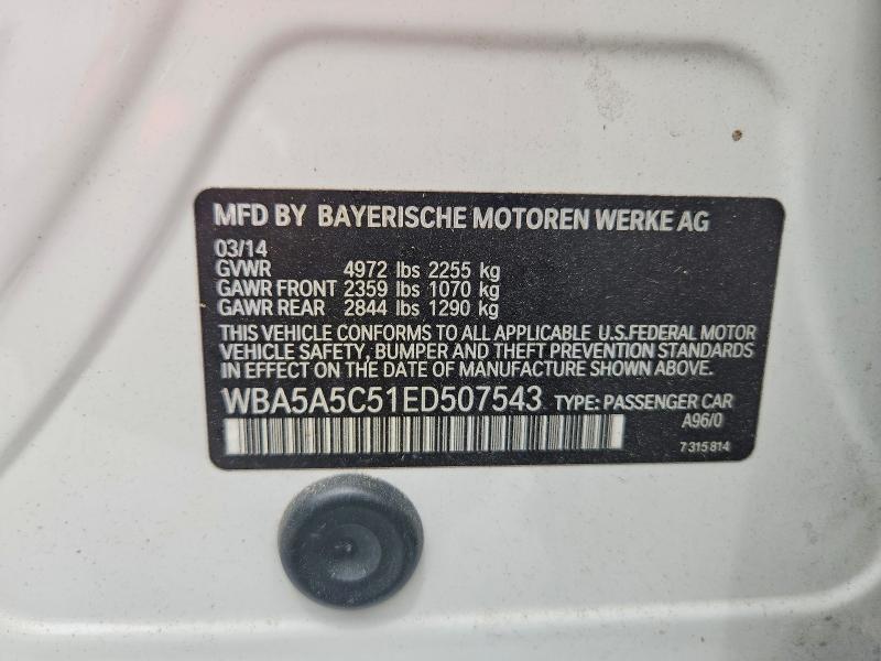 Aukcja sprzedaży 2014 Bmw 528, vin: WBA5A5C51ED507543, numer aukcji: 66071686