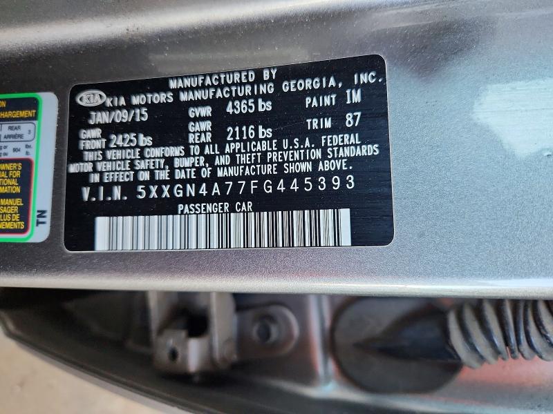 Продаж на аукціоні авто 2015 Kia Optima, vin: 5XXGN4A77FG445393, номер лоту: 65702006