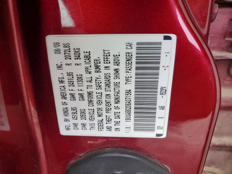 Продаж на аукціоні авто 2006 Acura 3.2tl, vin: 19UUA66206A071584, номер лоту: 66801026