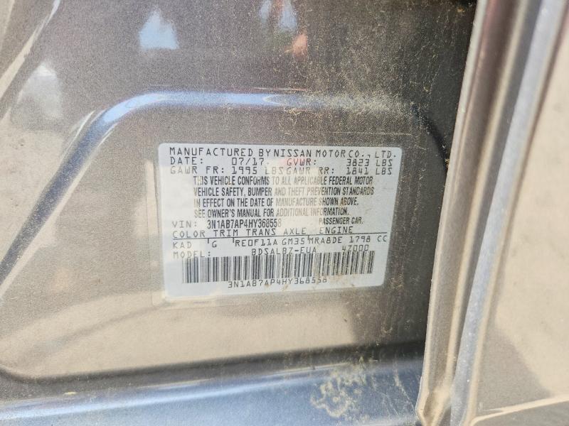 64851376 :رقم المزاد ، 3N1AB7AP4HY368558 vin ، 2017 Nissan Sentra مزاد بيع