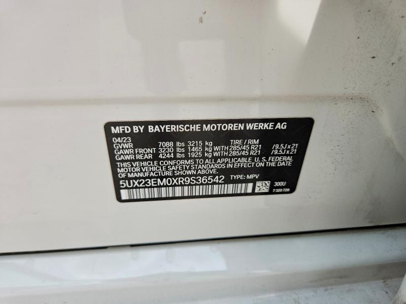 64581066 :رقم المزاد ، 5UX23EM0XR9S36542 vin ، 2024 Bmw X7 مزاد بيع