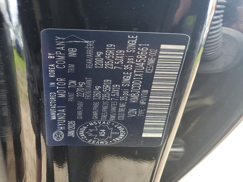 64941006 :رقم المزاد ، KM8JCDD1XTU458661 vin ، 2026 Hyundai Tucson مزاد بيع