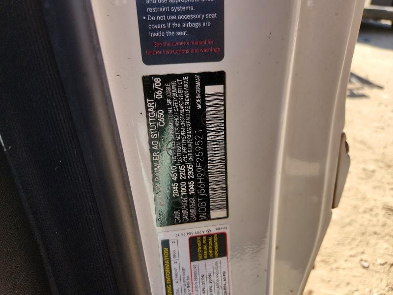 Aukcja sprzedaży 2009 Mercedes-benz Clk, vin: WDBTJ56H99F259521, numer aukcji: 65032176