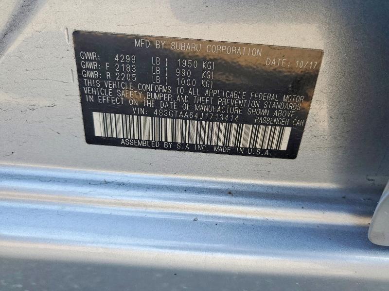 Aukcja sprzedaży 2018 Subaru Impreza, vin: 4S3GTAA64J1713414, numer aukcji: 64811596