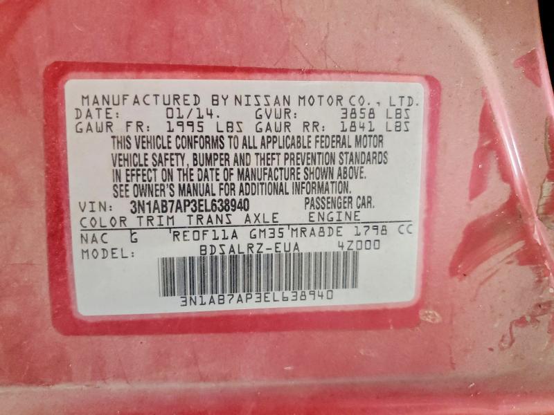 Aukcja sprzedaży 2014 Nissan Sentra, vin: 3N1AB7AP3EL638940, numer aukcji: 65640086