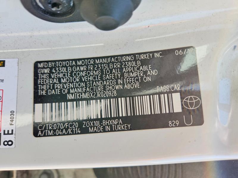 65054436 :رقم المزاد ، NMTKHMBX2JR020928 vin ، 2018 Toyota C-hr مزاد بيع