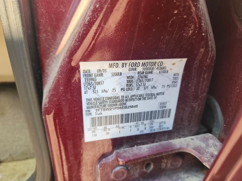 Продажа на аукционе авто 2006 Ford F250, vin: 1FTSW21P56EB25845, номер лота: 63929096