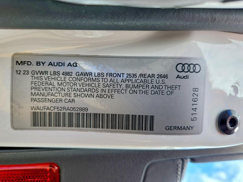 Aukcja sprzedaży 2024 Audi A5, vin: WAUFACF52RA052889, numer aukcji: 63414666