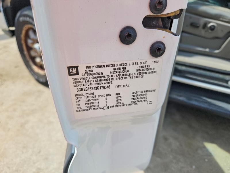 Aukcja sprzedaży 2003 Chevrolet Suburban, vin: 3GNEC16Z43G179546, numer aukcji: 65549186