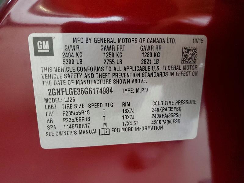 Продажа на аукционе авто 2016 Chevrolet Equinox, vin: 2GNFLGE36G6174984, номер лота: 66088056