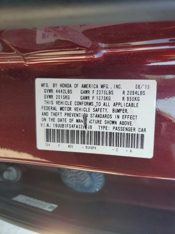 2015 Acura Tlx მანქანა იყიდება აუქციონზე, vin: 19UUB1F54FA026299, აუქციონის ნომერი: 66474726