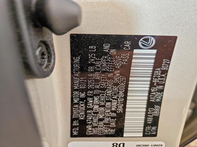 63649366 :رقم المزاد ، 58AD11D18MU006297 vin ، 2021 Lexus Es 250 مزاد بيع