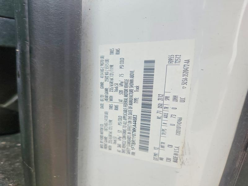 2021 Ford Transit მანქანა იყიდება აუქციონზე, vin: 1FTBR1Y87MKA44683, აუქციონის ნომერი: 63867026