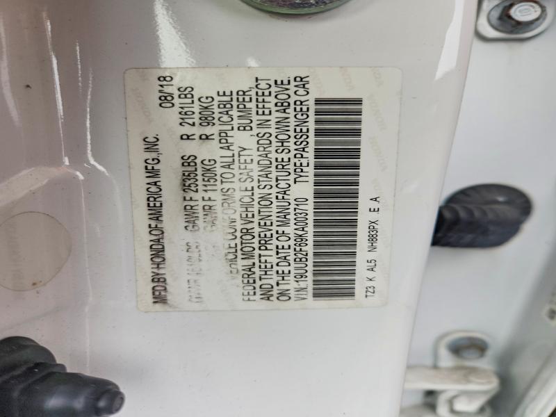 64304396 :رقم المزاد ، 19UUB2F69KA003710 vin ، 2019 Acura Tlx مزاد بيع