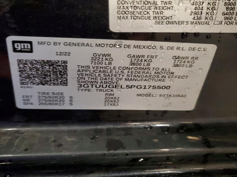 Aukcja sprzedaży 2023 Gmc Sierra, vin: 3GTUUGEL5PG175500, numer aukcji: 64290456
