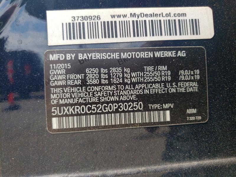Продаж на аукціоні авто 2016 Bmw X5, vin: 5UXKR0C52G0P30250, номер лоту: 66780716