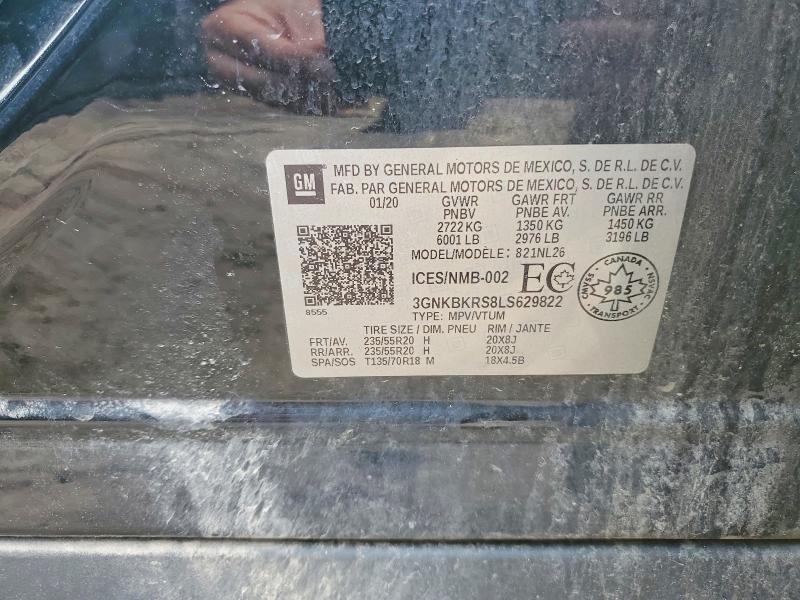 Aukcja sprzedaży 2020 Chevrolet Blazer, vin: 3GNKBKRS8LS629822, numer aukcji: 54564386