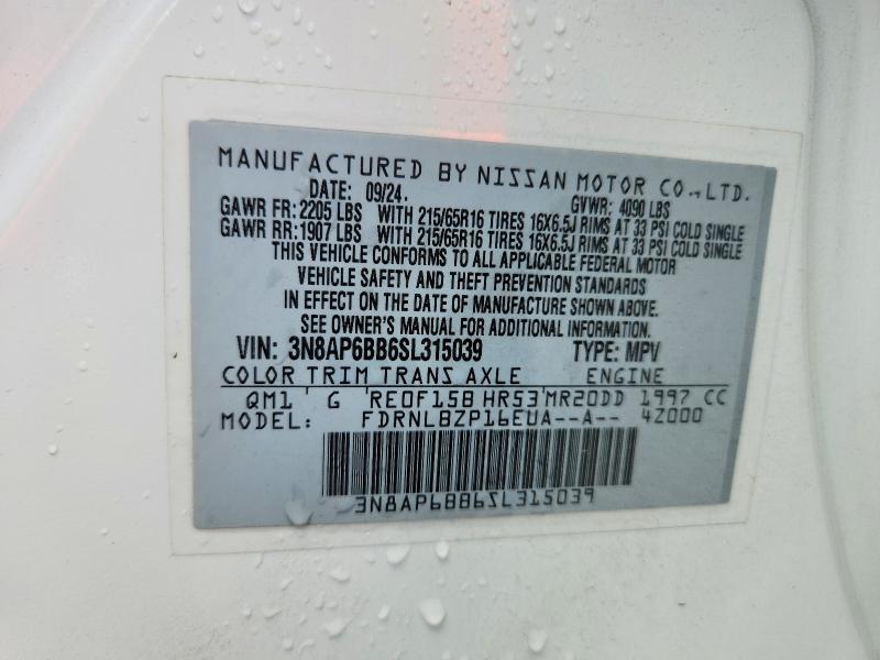 Продаж на аукціоні авто 2025 Nissan Kicks, vin: 3N8AP6BB6SL315039, номер лоту: 63551936