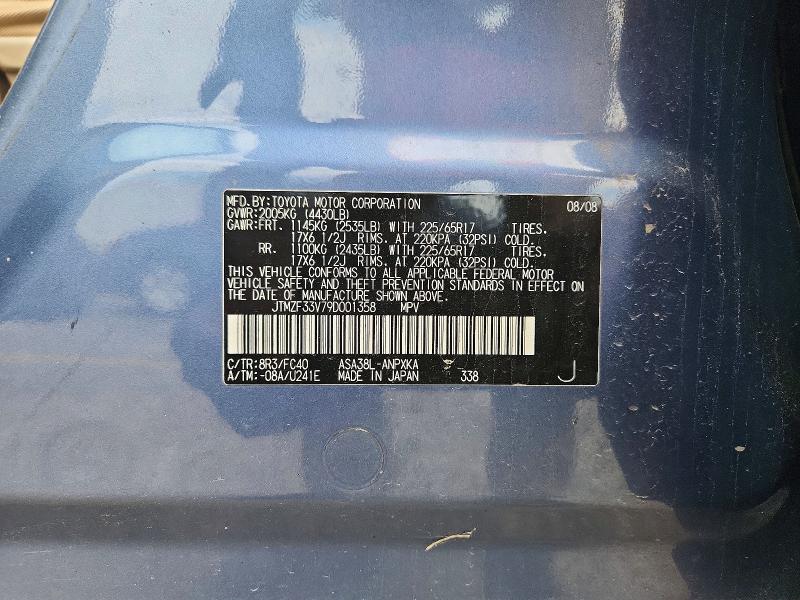 67406946 :رقم المزاد ، JTMZF33V79D001358 vin ، 2009 Toyota Rav4 مزاد بيع