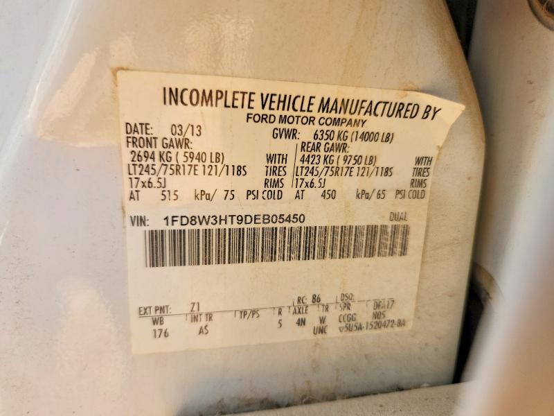 2013 Ford F350 მანქანა იყიდება აუქციონზე, vin: 1FD8W3HT9DEB05450, აუქციონის ნომერი: 65992686