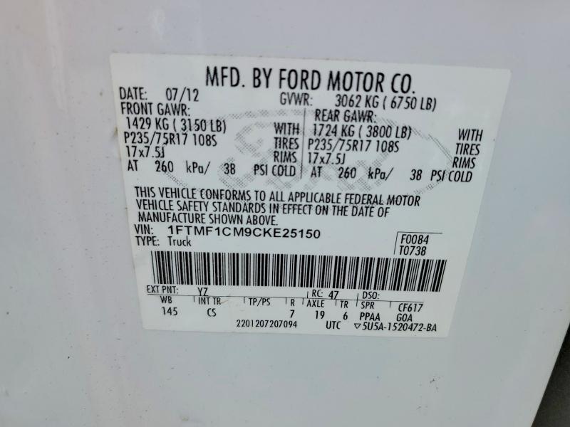 Aukcja sprzedaży 2012 Ford F150, vin: 1FTMF1CM9CKE25150, numer aukcji: 65826566
