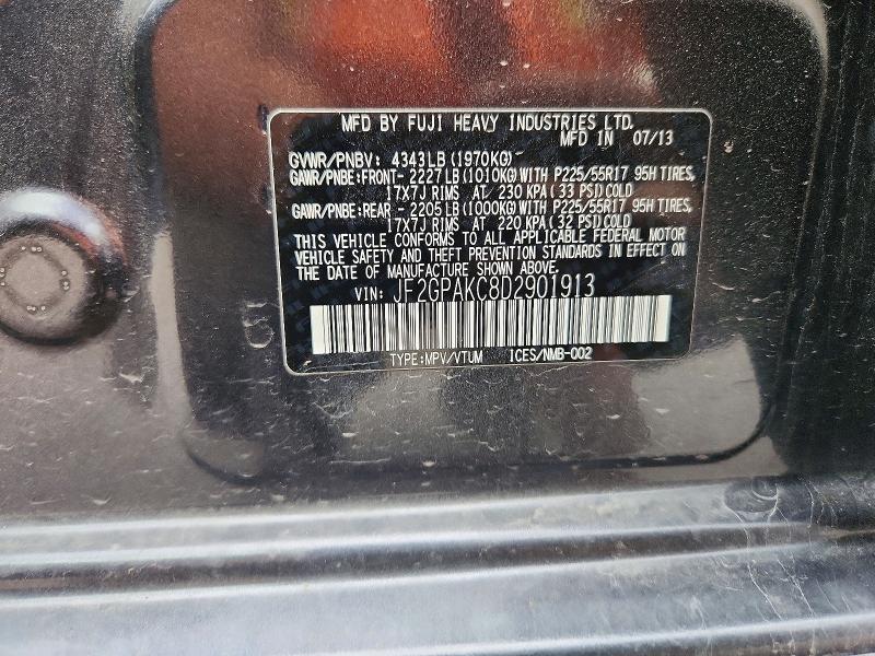 2013 Subaru Xv Crosstrek მანქანა იყიდება აუქციონზე, vin: JF2GPAKC8D2901913, აუქციონის ნომერი: 65372786
