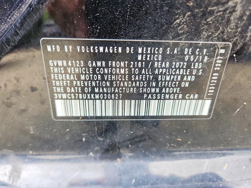 Продаж на аукціоні авто 2019 Volkswagen Jetta, vin: 3VWC57BUXKM030627, номер лоту: 63293926
