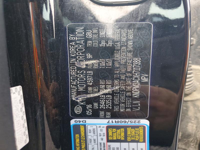 64217366 :رقم المزاد ، KNDPM3ACXH7117388 vin ، 2017 Kia Sportage مزاد بيع