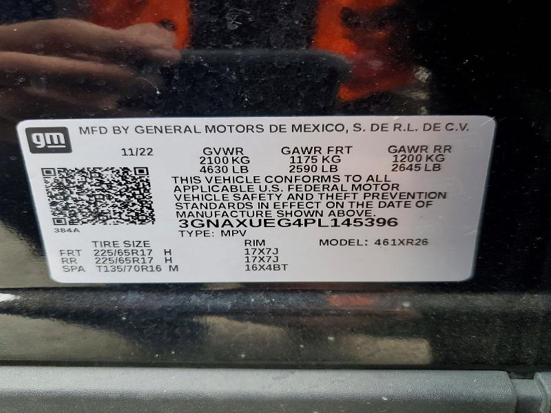Продаж на аукціоні авто 2023 Chevrolet Equinox, vin: 3GNAXUEG4PL145396, номер лоту: 63440626