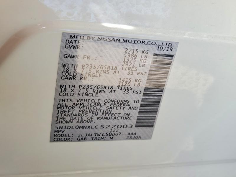 Продаж на аукціоні авто 2020 Infiniti Qx60, vin: 5N1DL0MNXLC522003, номер лоту: 62782116